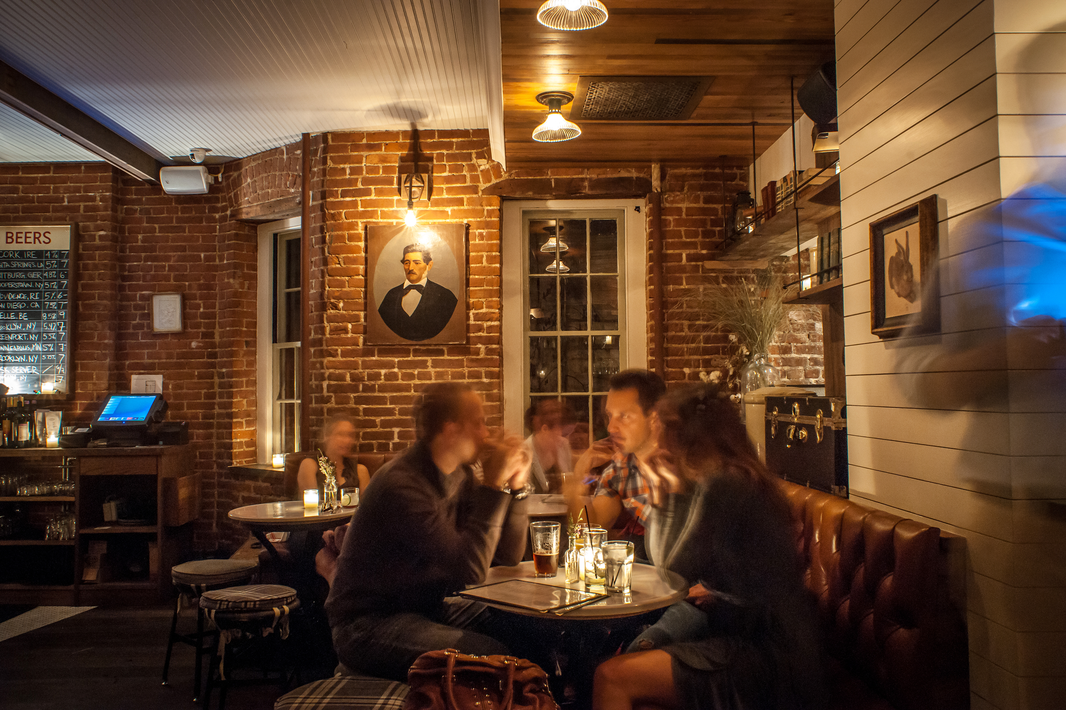 The artwork throughout the space was found by a long and arduous process of combing through junk shops and antique stores the year before we opened.